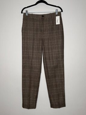 Dea Kudibal Ariel Spring Check Pants Linen Cotton Blend Zipper Fly NWT Size S